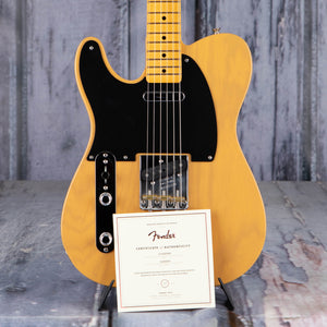 Fender American Vintage II 1951 Telecaster Left-Handed Electric Guitar, Butterscotch Blonde, coa