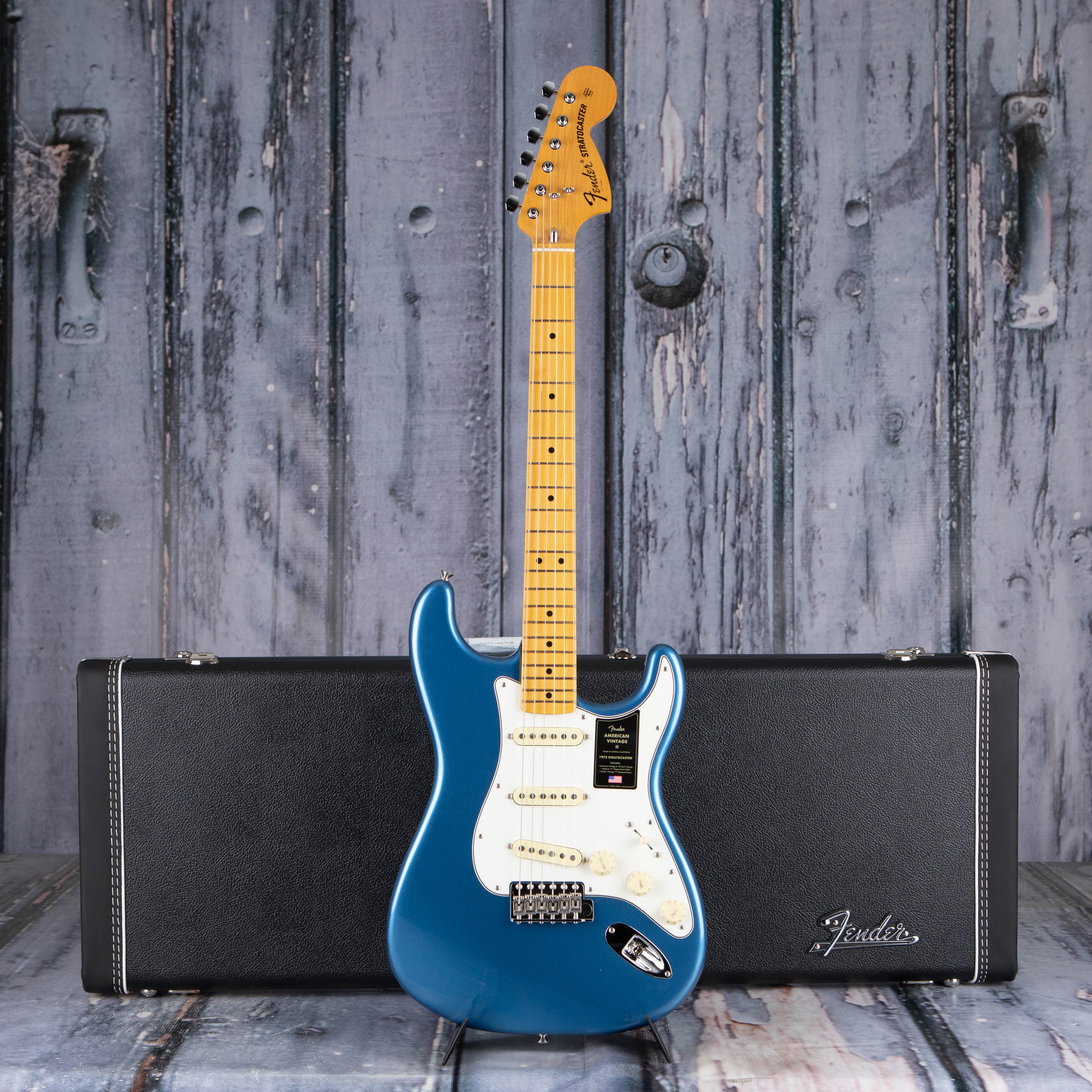 Fender American Vintage II 1973 Stratocaster Electric Guitar, Lake Placid Blue, case