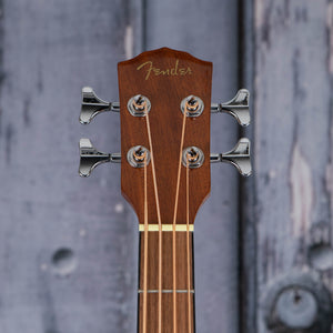 Fender CB-60SCE Acoustic/Electric Bass Guitar, Natural, front headstock
