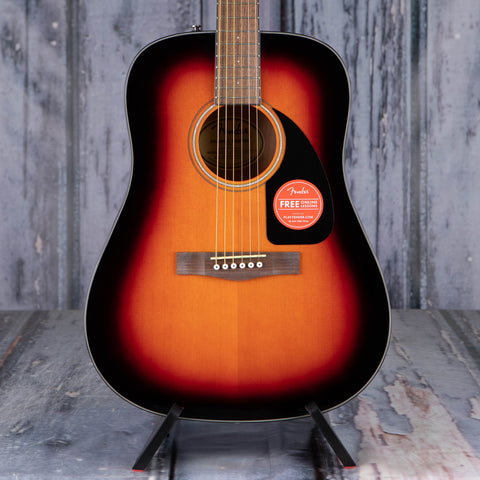 Fender CD-60 Dreadnought V3 Acoustic Guitar, Sunburst, front closeup