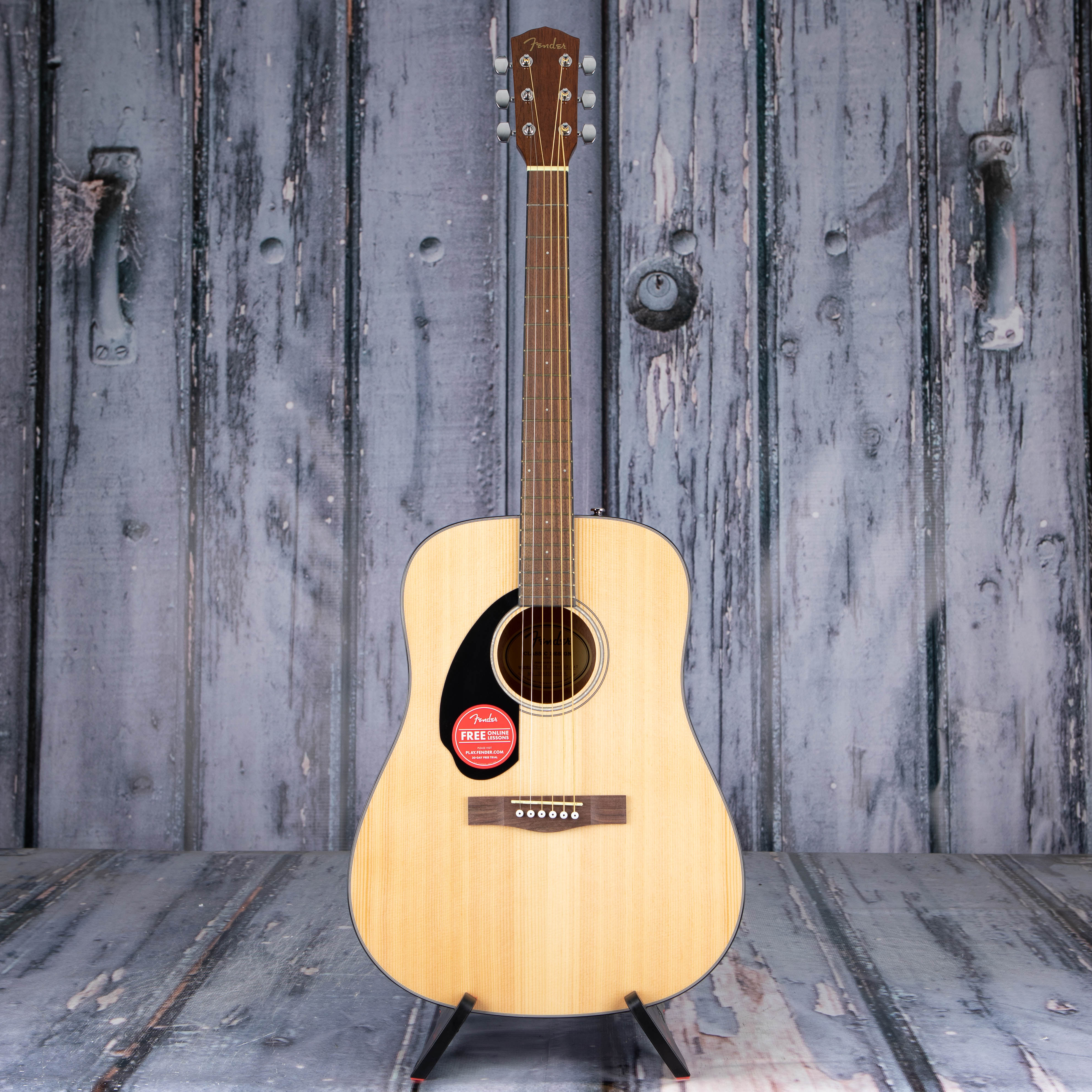 Fender CD-60S Dreadnought Left-Handed Acoustic Guitar, Natural, front