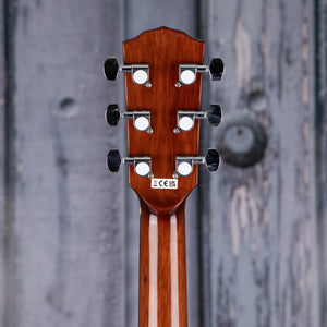 Fender CD-60SCE Dreadnought Acoustic/Electric Guitar, All-Mahogany, back headstock