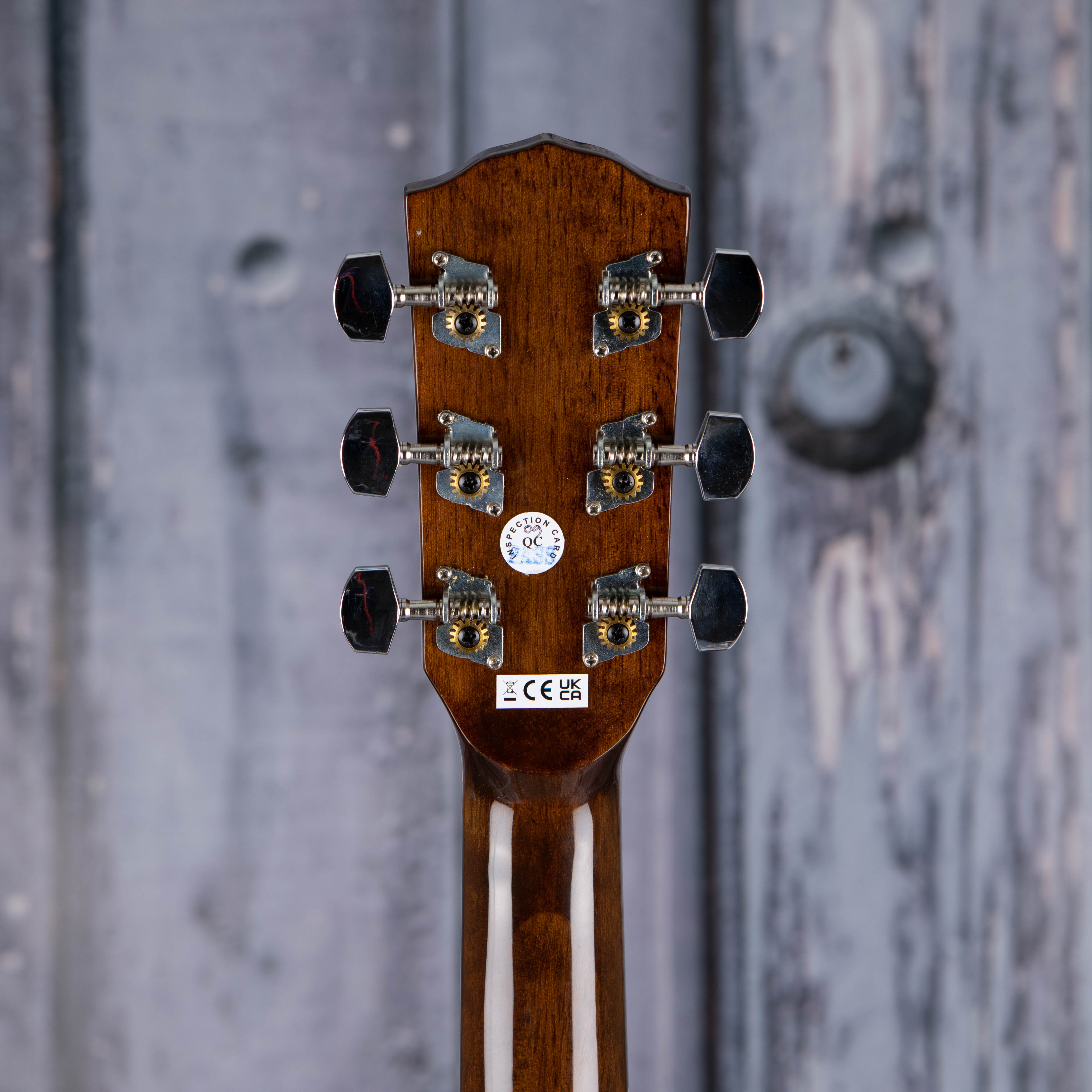 Fender CP-60S Parlor Acoustic Guitar, Sunburst, back headstock