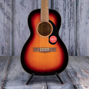 Fender CP-60S Parlor Acoustic Guitar, Sunburst, front closeup