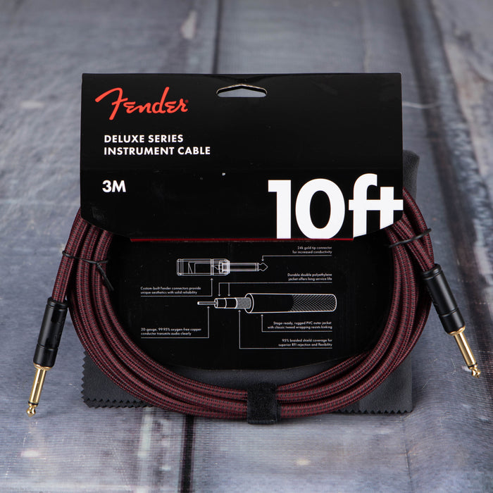 Fender Deluxe Series 10' Tweed Cable, Oxblood Red