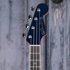 Fender Dhani Harrison Acoustic/Electric Ukulele, Sapphire Blue, front headstock