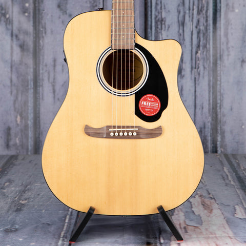 Fender FA-125CE Dreadnought Acoustic/Electric Guitar, Natural, front closeup