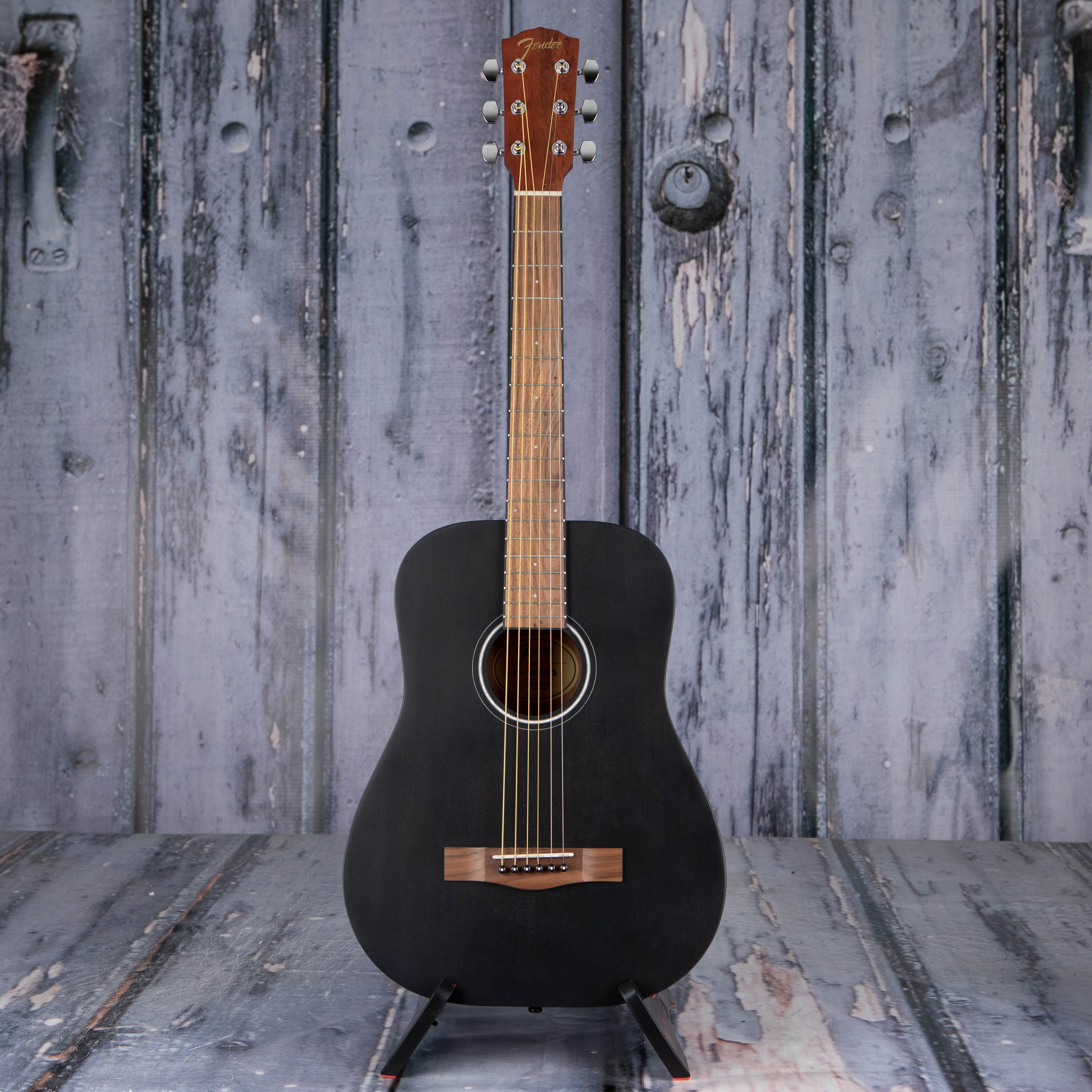 Fender FA-15 3/4 Steel Acoustic Guitar, Black, front