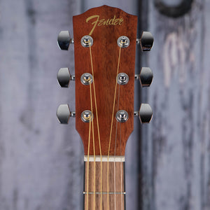 Fender FA-15 3/4 Steel Acoustic Guitar, Black, front headstock