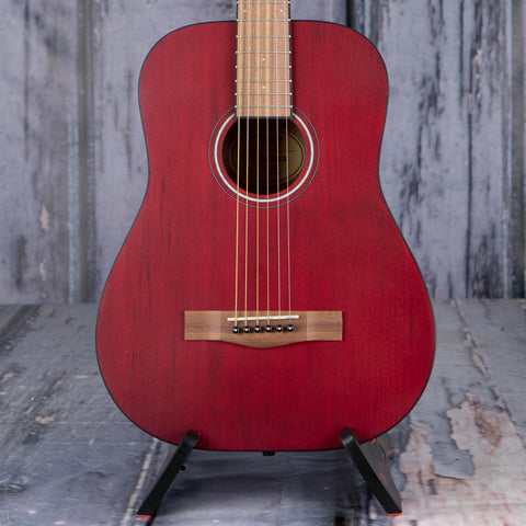 Fender FA-15 3/4 Steel Acoustic Guitar, Red, front closeup