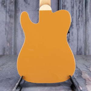 Fender Fullerton Tele Acoustic/Electric Ukulele, Butterscotch Blonde, back closeup