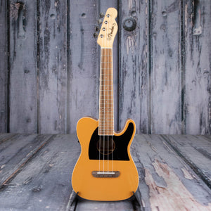 Fender Fullerton Tele Acoustic/Electric Ukulele, Butterscotch Blonde, front