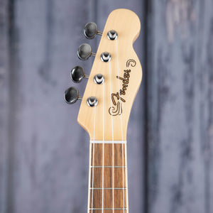 Fender Fullerton Tele Acoustic/Electric Ukulele, Butterscotch Blonde, front headstock