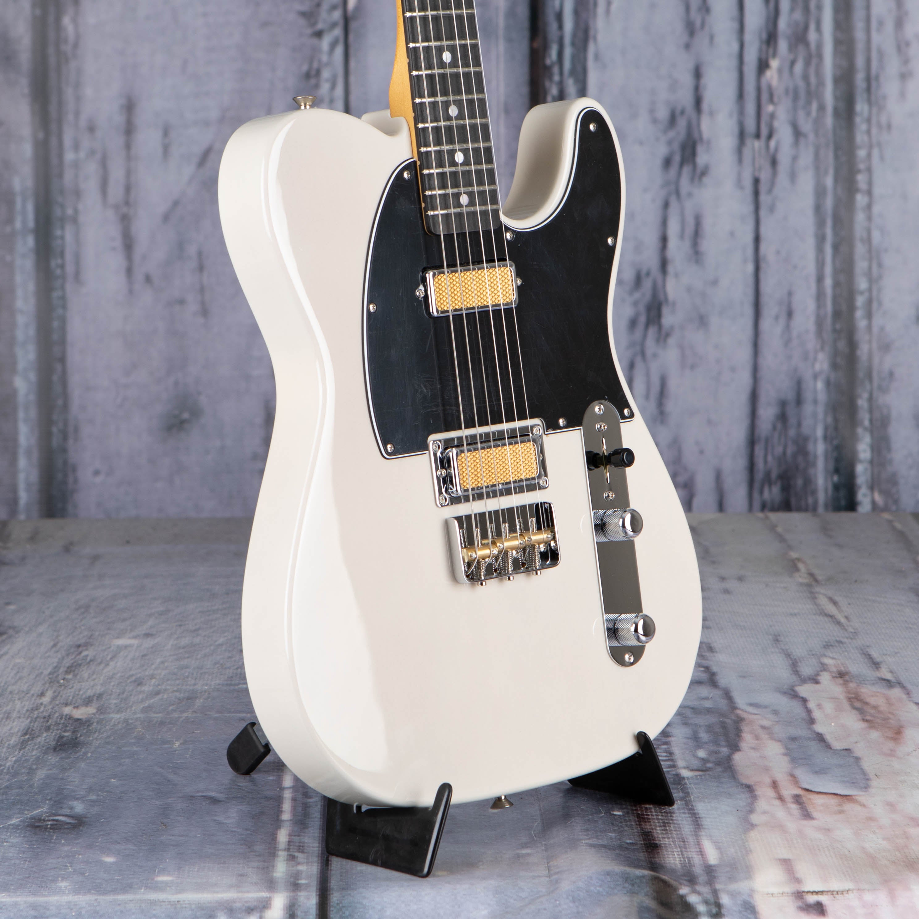 Fender Gold Foil Telecaster Electric Guitar, White Blonde, angle