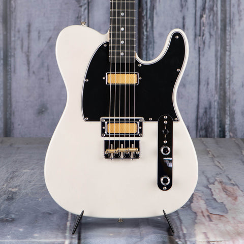 Fender Gold Foil Telecaster Electric Guitar, White Blonde, front closeup