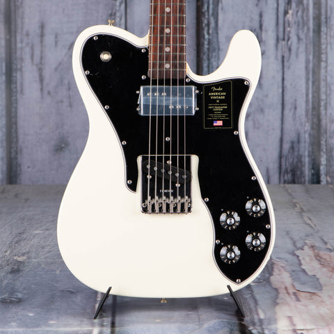 Fender Limited Edition American Vintage II 1977 Telecaster Custom Electric Guitar, Olympic White, front closeup