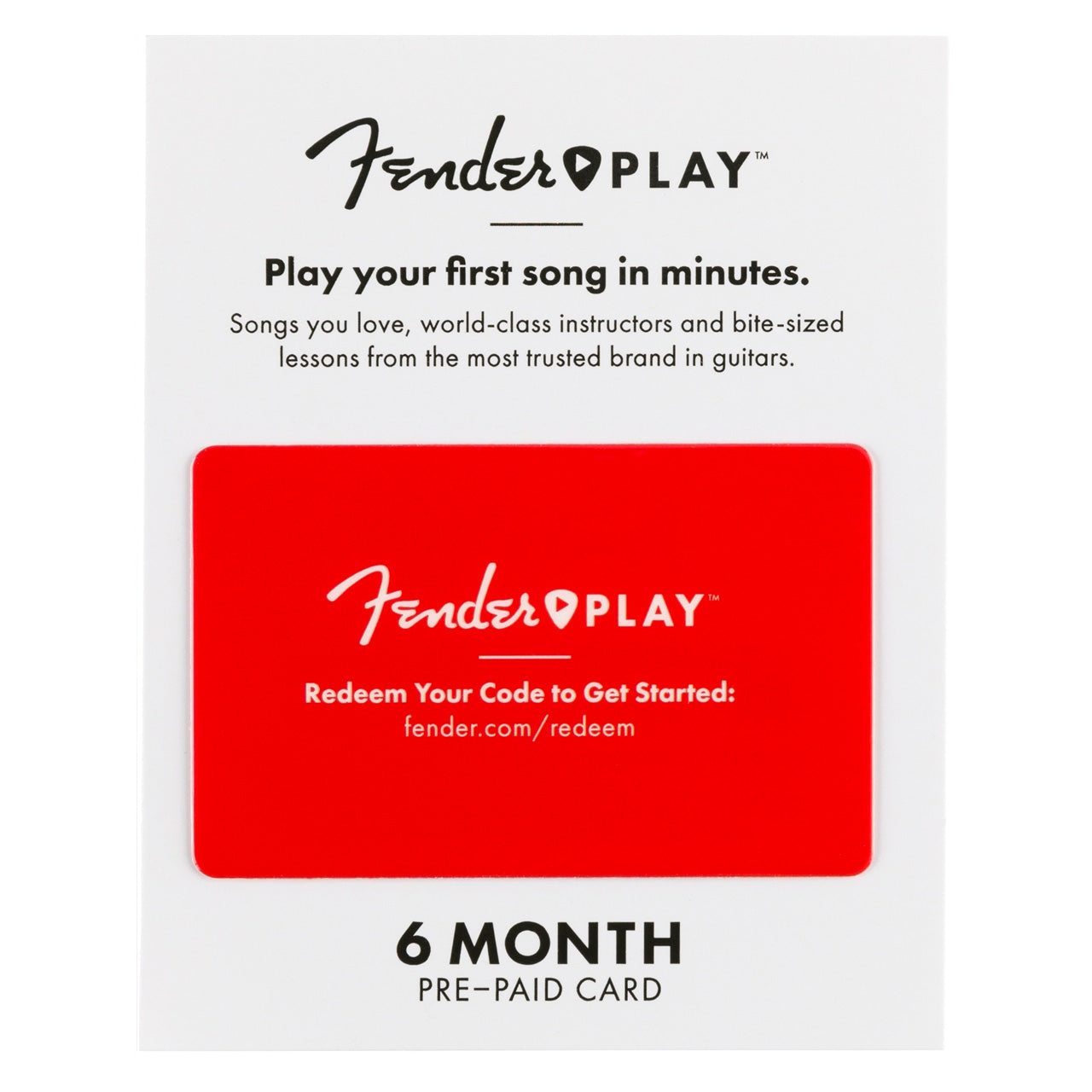 Fender Play Online Lesson Subscription Card, Six Months Pre-Paid, For Sale