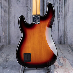 Fender Player Plus Precision Bass Guitar, 3-Color Sunburst, back closeup