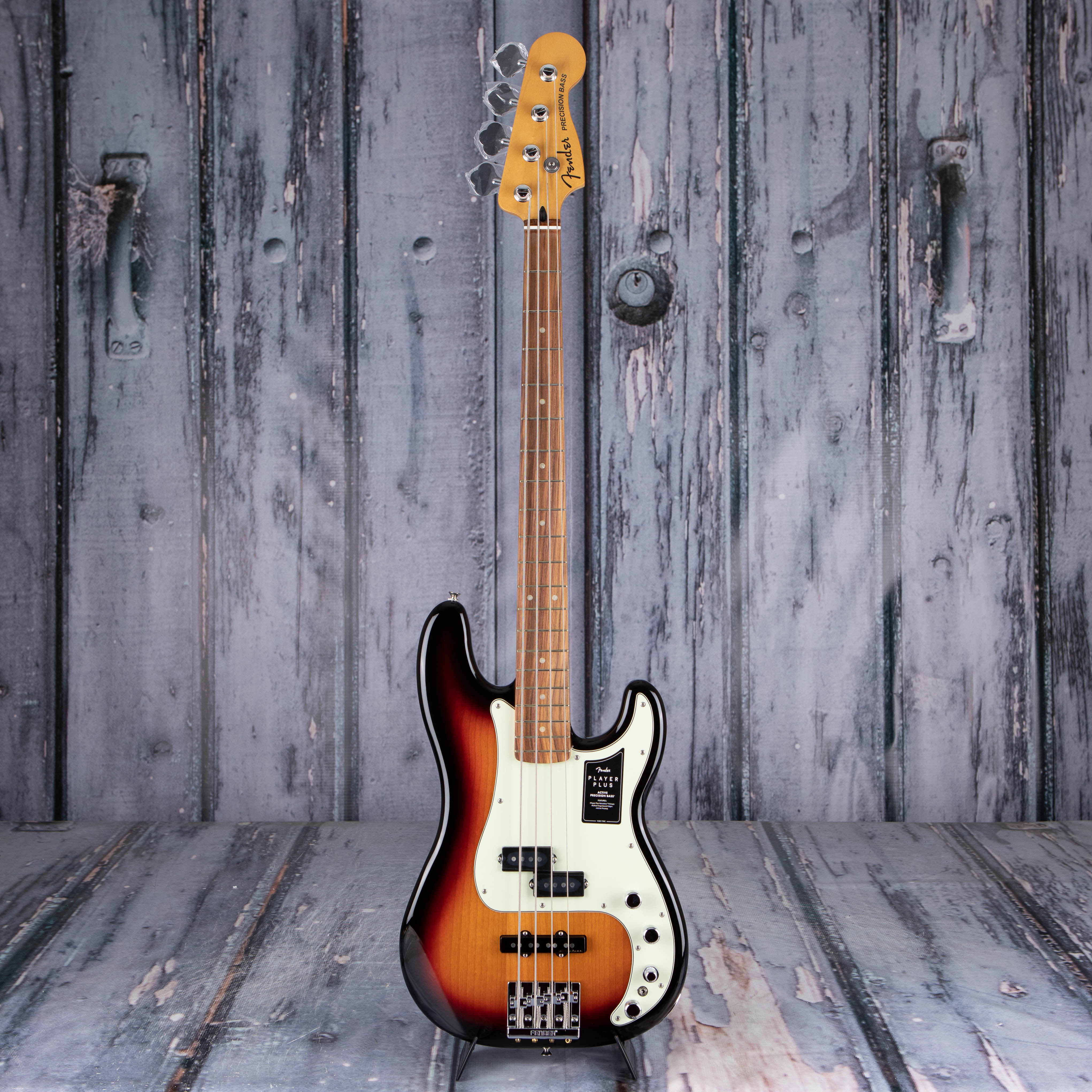 Fender Player Plus Precision Bass Guitar, 3-Color Sunburst, front