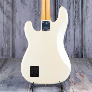 Fender Player Plus Precision Bass Guitar, Olympic Pearl, back closeup