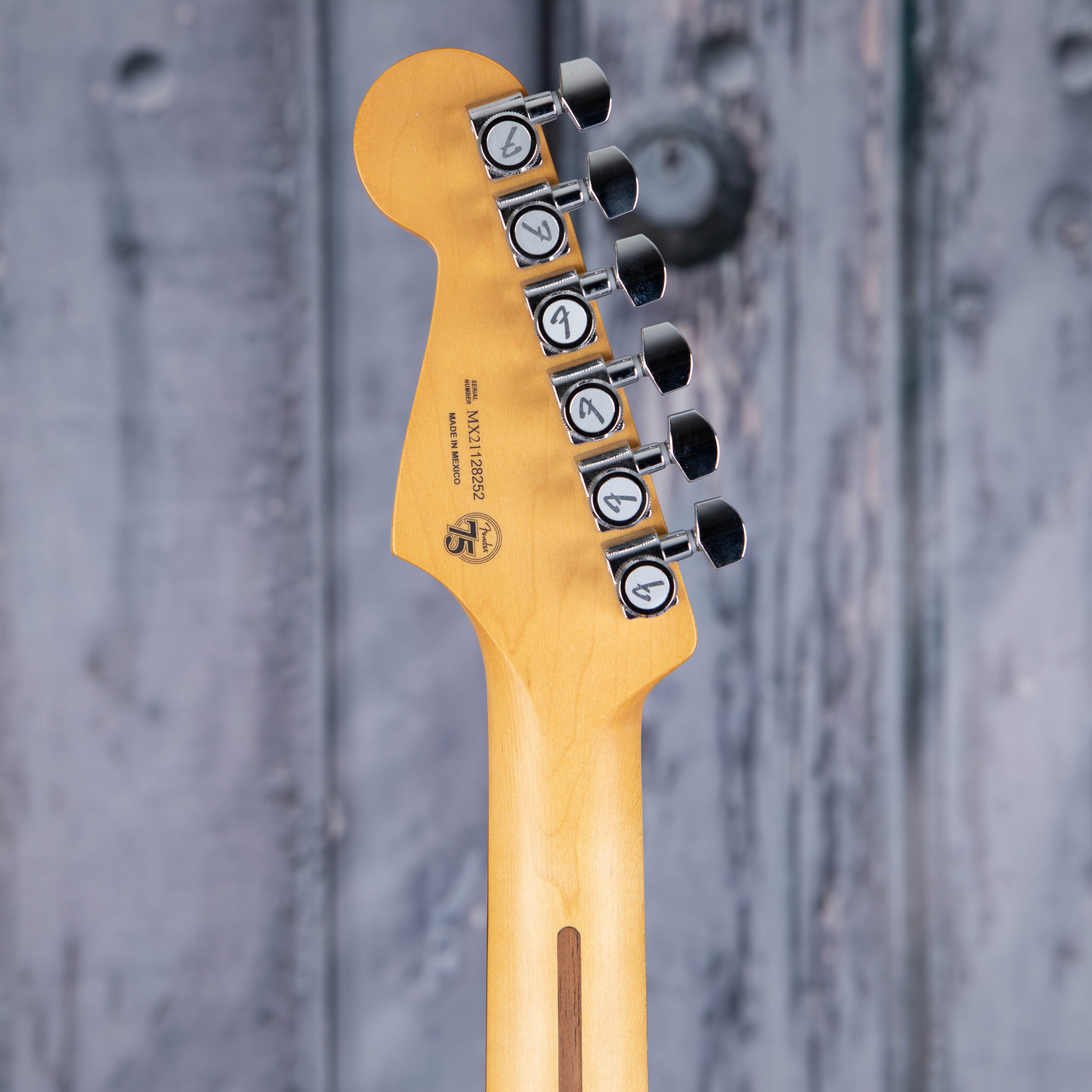 Fender Player Plus Stratocaster HSS Electric Guitar, Silverburst, back headstock