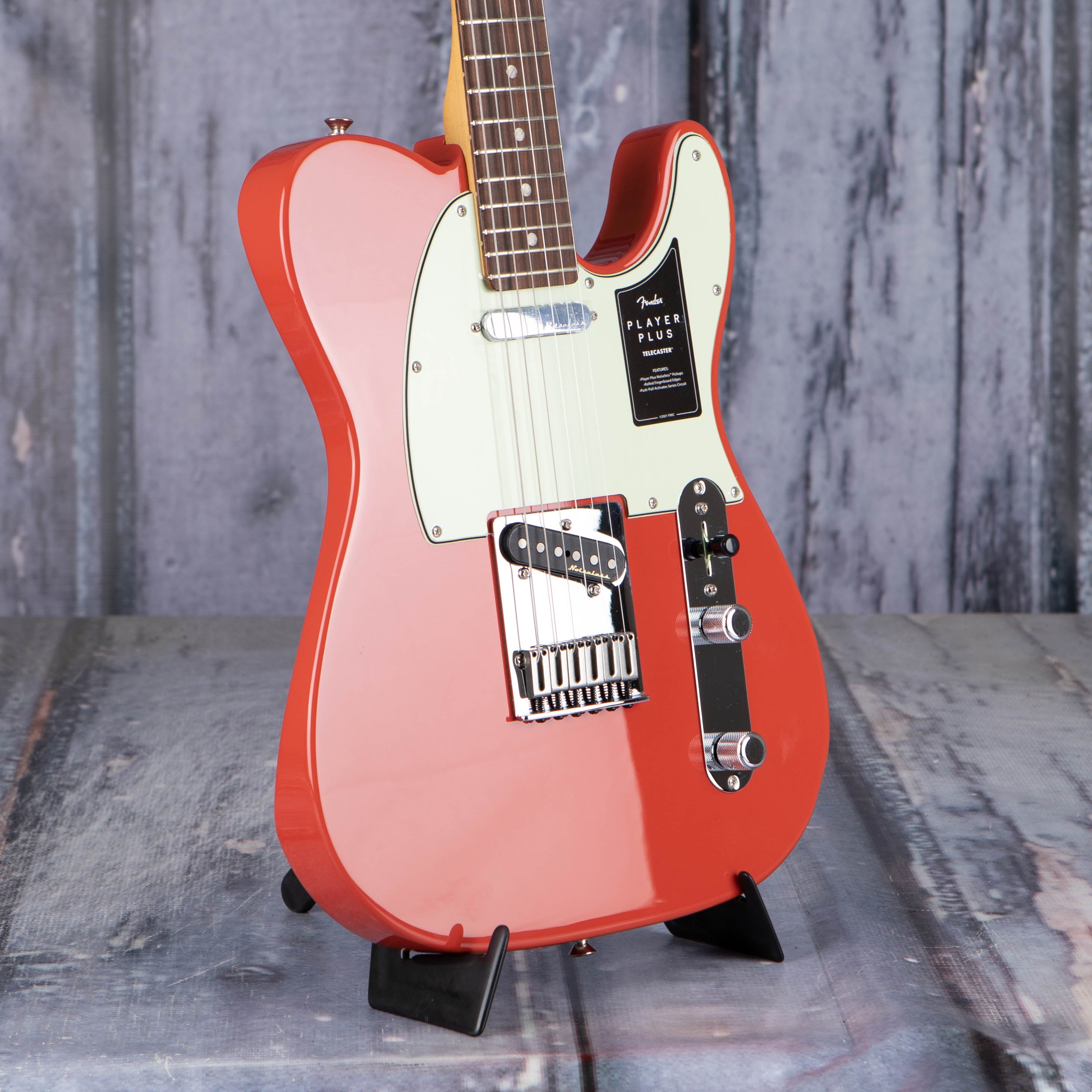 Fender Player Plus Telecaster Electric Guitar, Fiesta Red, angle