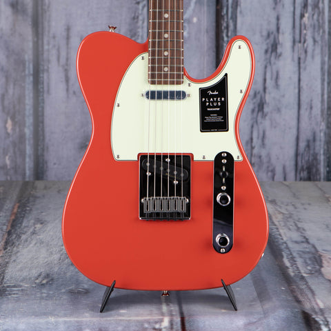 Fender Player Plus Telecaster Electric Guitar, Fiesta Red, front closeup