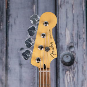 Fender Player Precision Bass Guitar, Sea Foam Green, front headstock