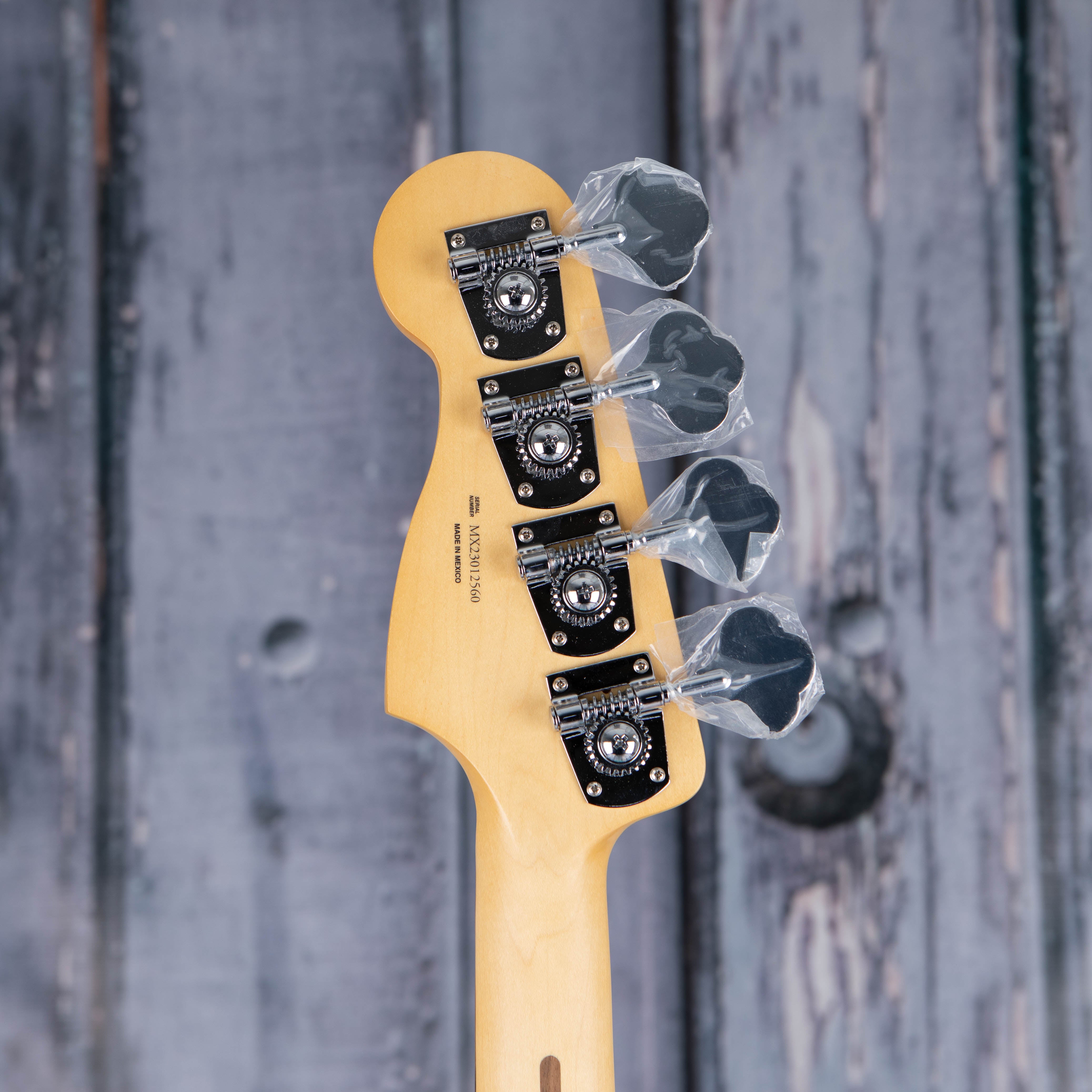 Fender Player Precision Bass Guitar, Sea Foam Green, back headstock