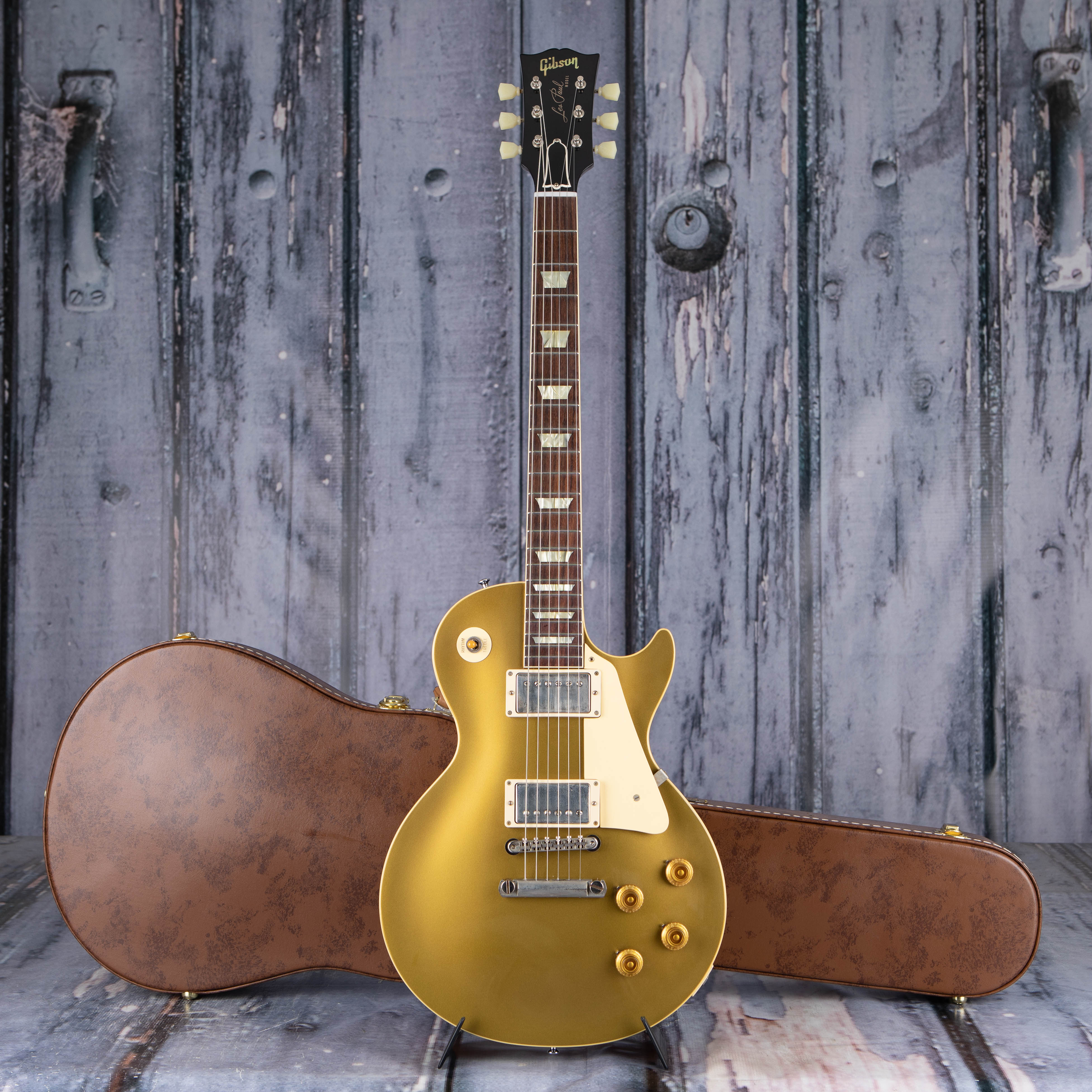 Gibson Custom Shop 1957 Les Paul Goldtop Darkback Reissue VOS Electric Guitar, Double Gold, case