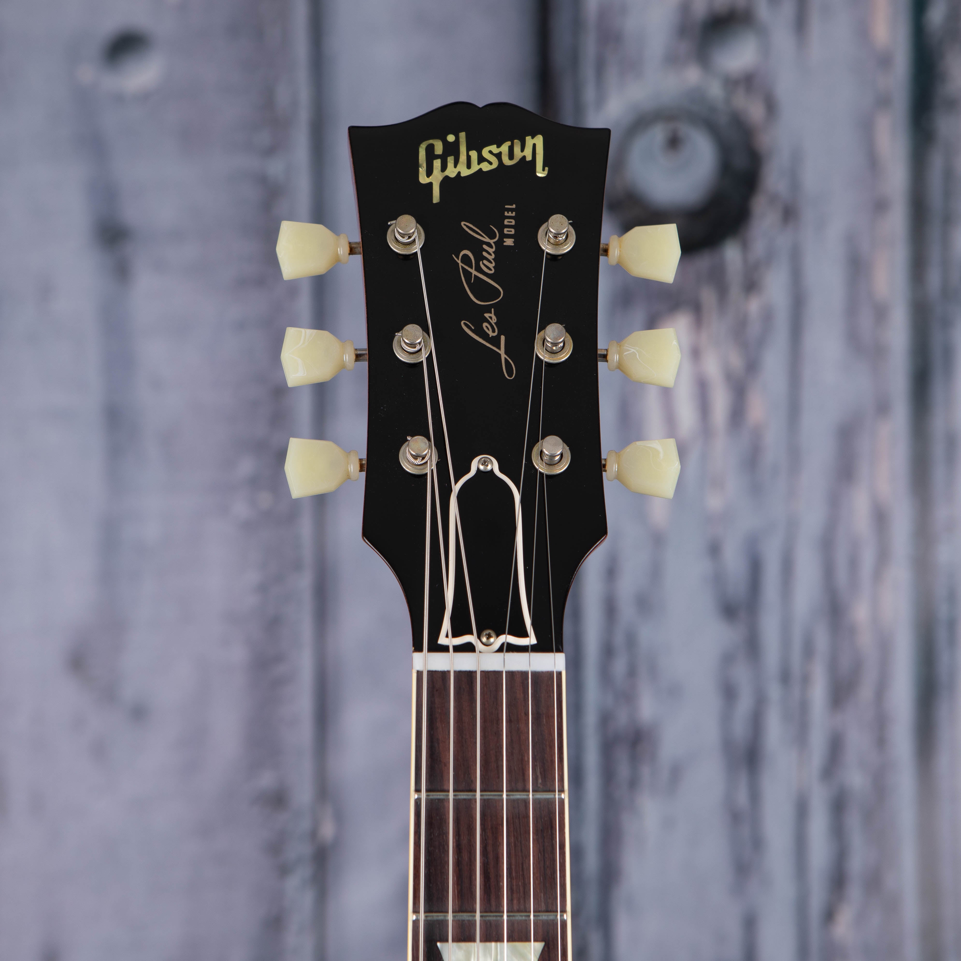 Gibson Custom Shop 1958 Les Paul Standard Reissue VOS Electric Guitar, Bourbon Burst, front headstock