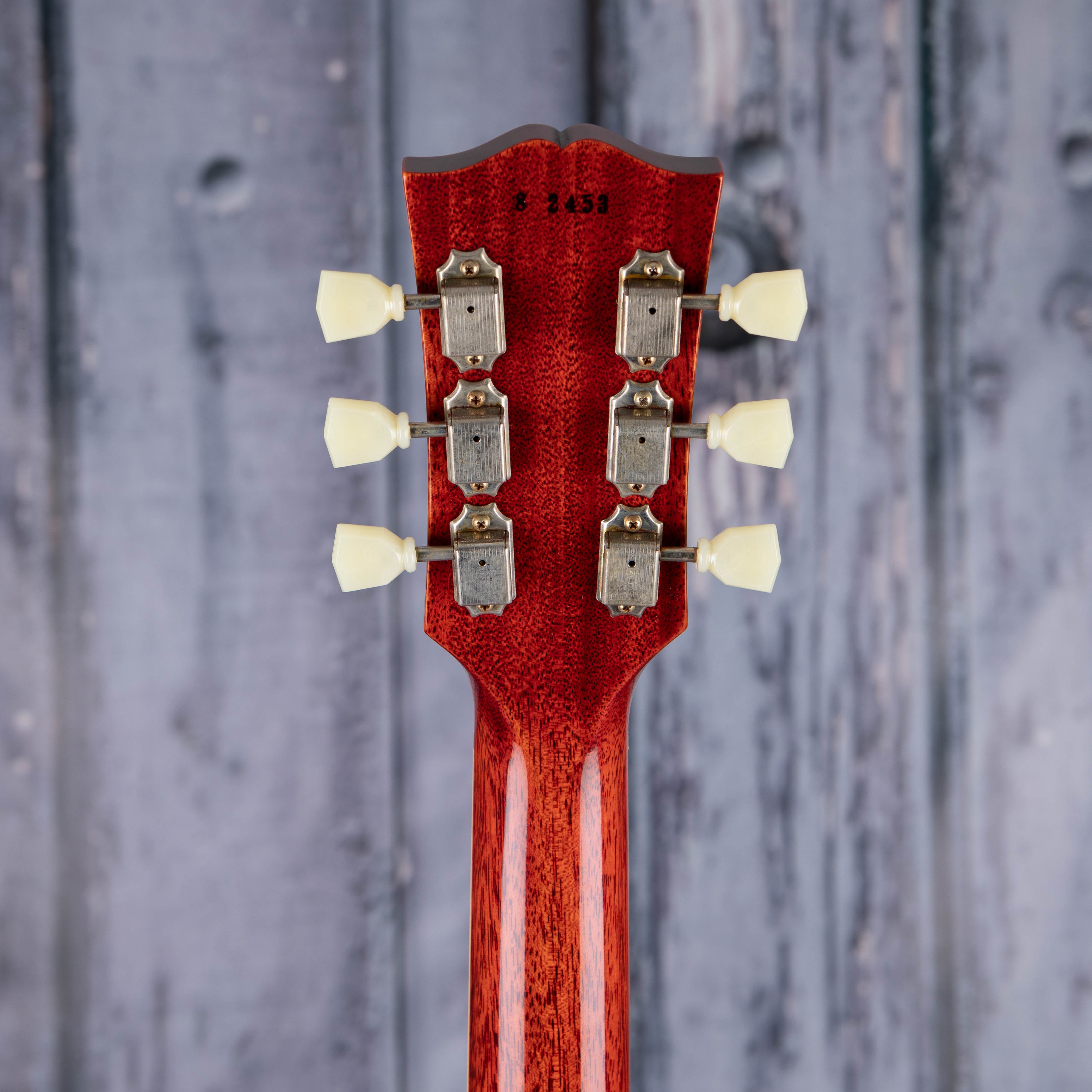 Gibson Custom Shop 1958 Les Paul Standard Reissue VOS Electric Guitar, Bourbon Burst, back closeup