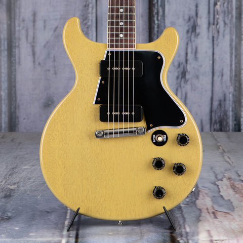Gibson Custom Shop 1960 Les Paul Special Double Cut Reissue Electric Guitar, TV Yellow, front closeup