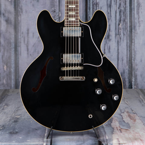 Gibson Custom Shop '64 ES-335 Reissue VOS Semi-Hollowbody Guitar, Ebony, front closeup