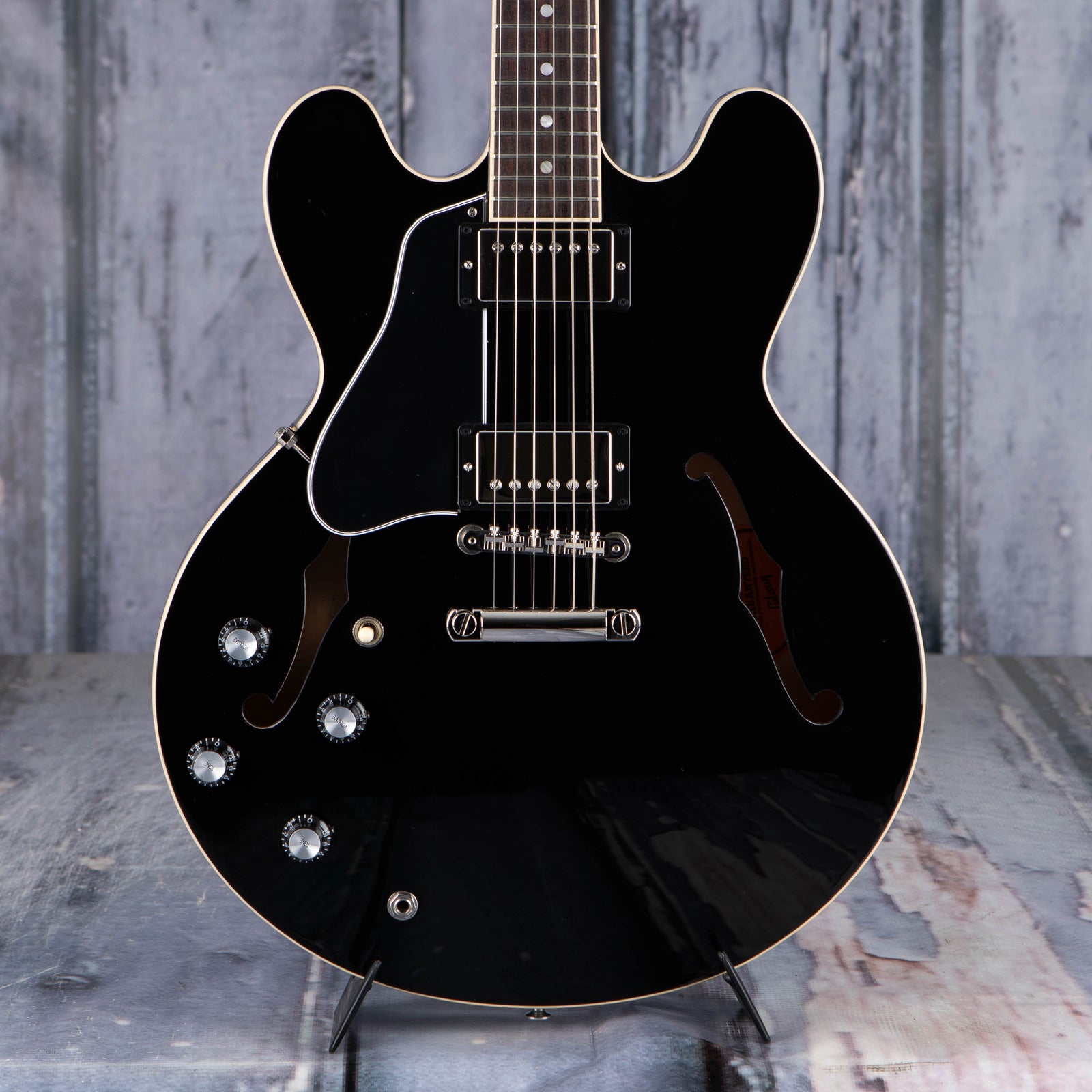 Gibson USA ES335 LeftHanded SemiHollowbody, Vintage Ebony For Sale Replay Guitar Exchange
