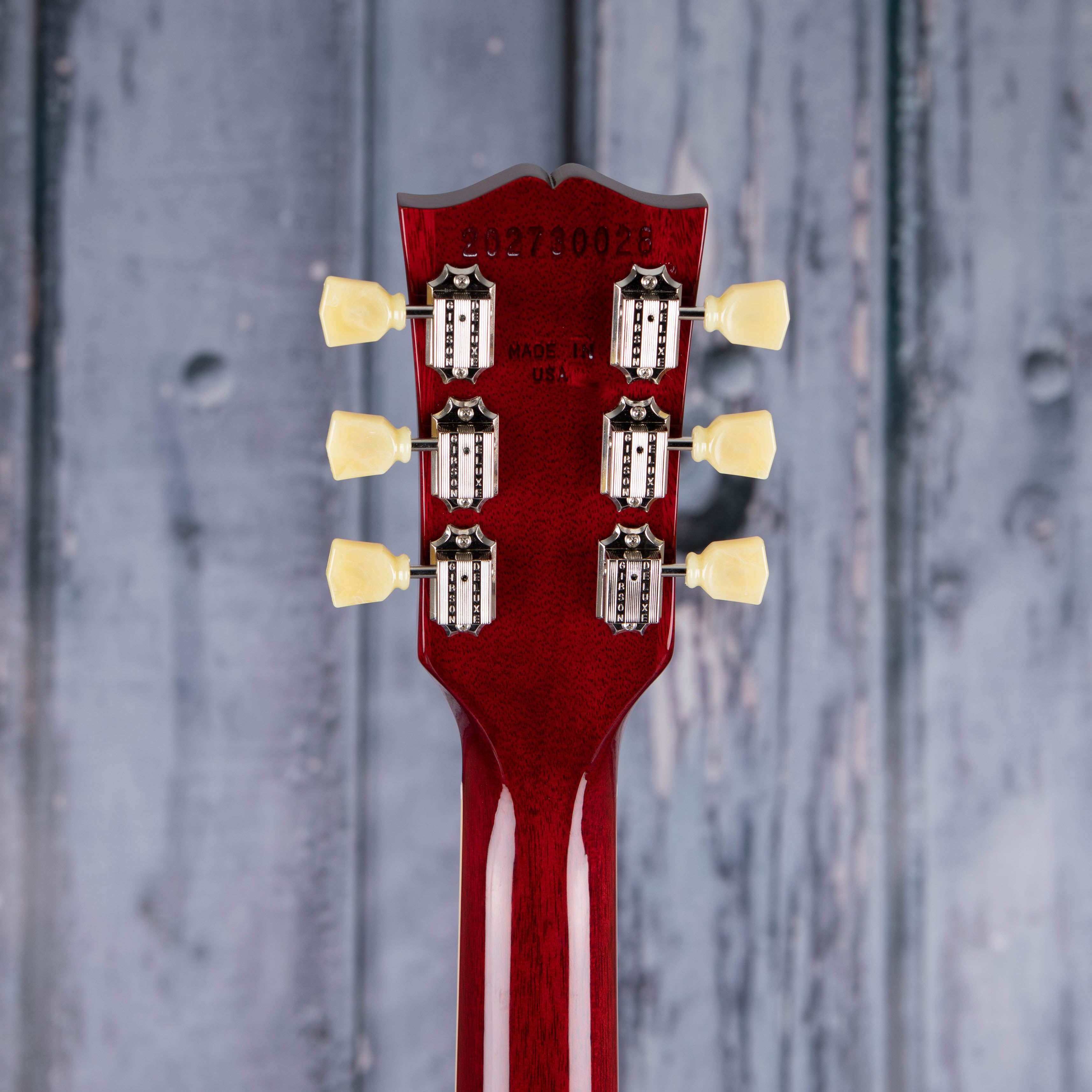 Gibson USA ES-345 Semi-Hollowbody Guitar, Sixties Cherry, back headstock