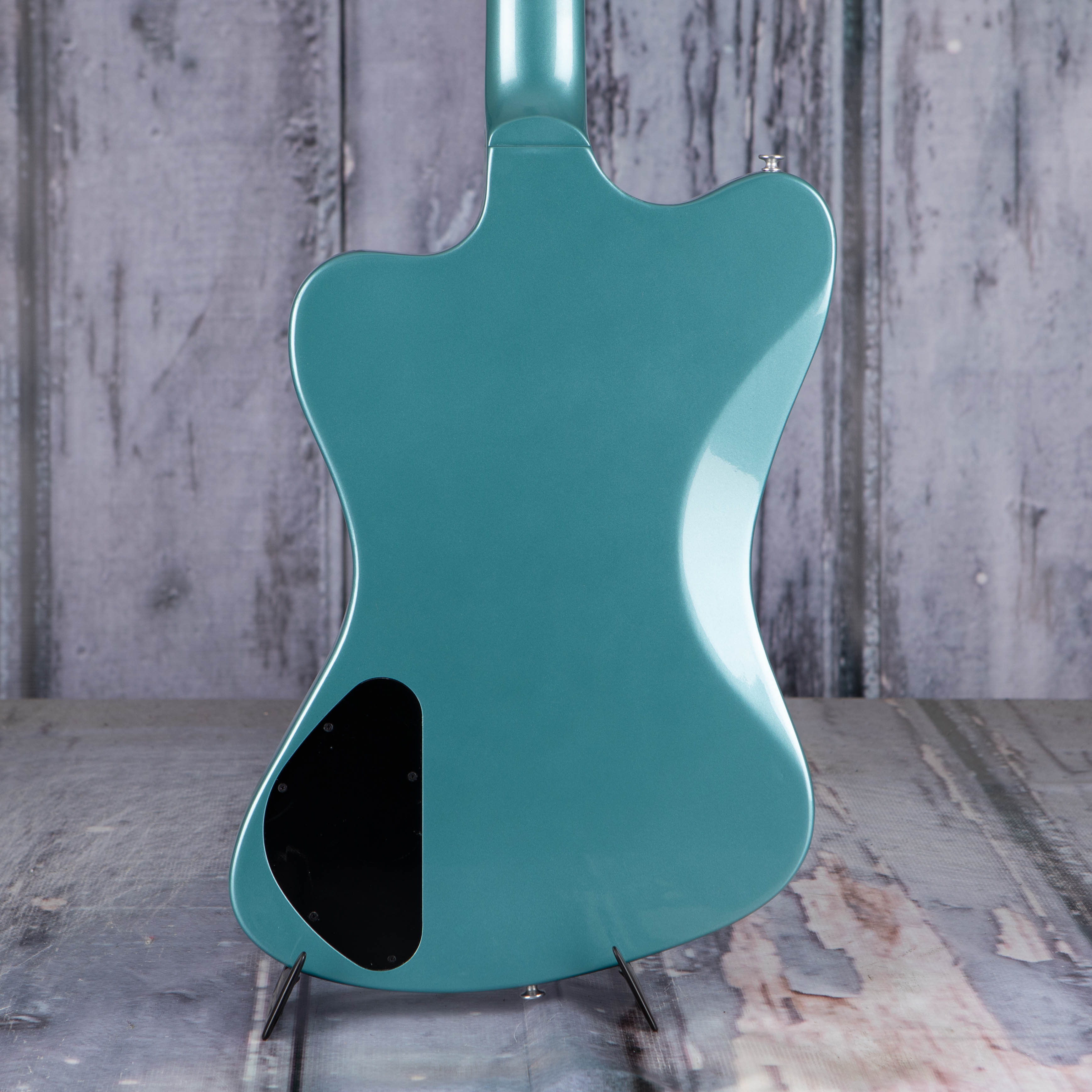 Gibson USA Non-Reverse Thunderbird Electric Bass Guitar, Faded Pelham Blue, back closeup