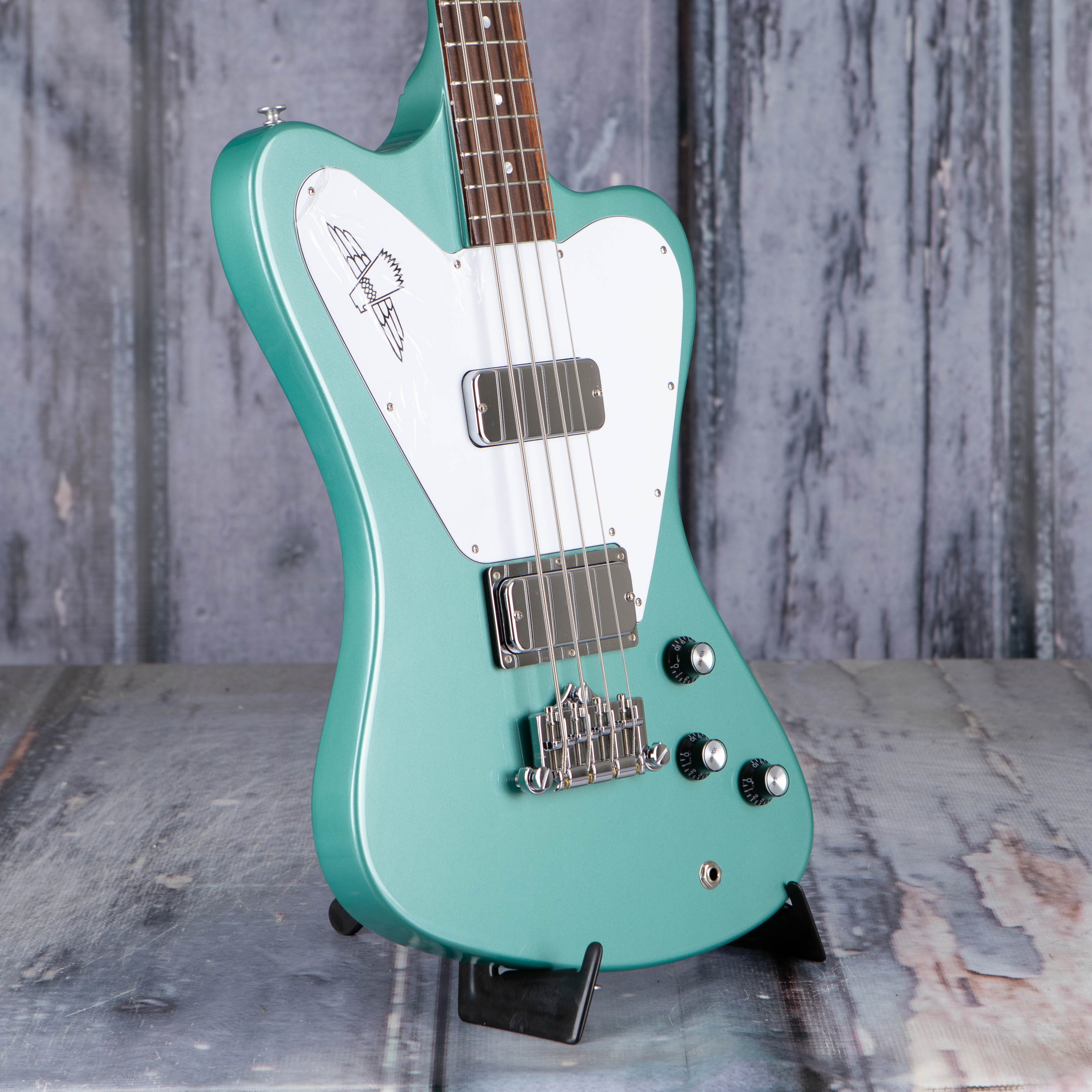 Gibson USA Non-Reverse Thunderbird Electric Bass Guitar, Inverness Green, angle
