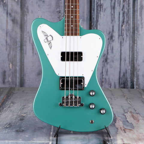 Gibson USA Non-Reverse Thunderbird Electric Bass Guitar, Inverness Green, front closeup
