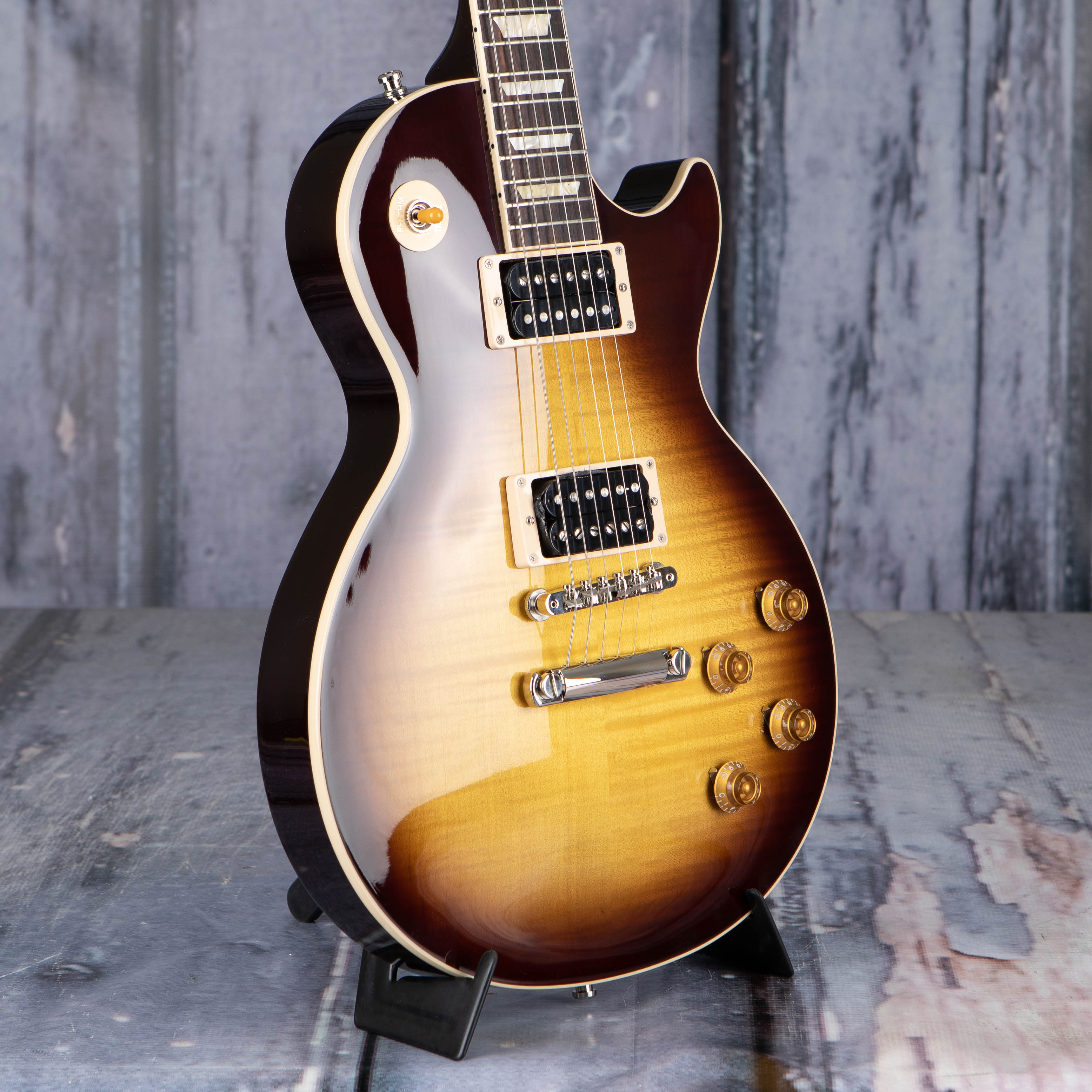Gibson USA Slash Les Paul Standard Electric Guitar, November Burst, angle