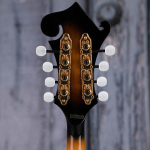 Gold Tone Mastertone GM-70+ F-Style Mandolin, Tobacco Sunburst, back headstock