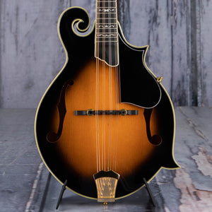 Gold Tone Mastertone GM-70+ F-Style Mandolin, Tobacco Sunburst, front closeup