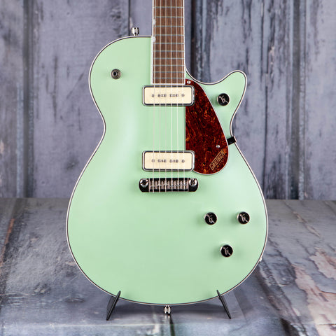 Gretsch G5210-P90 Electromatic Jet Two 90 Single-Cut With Wraparound Tailpiece Electric Guitar, Broadway Jade, front closeup