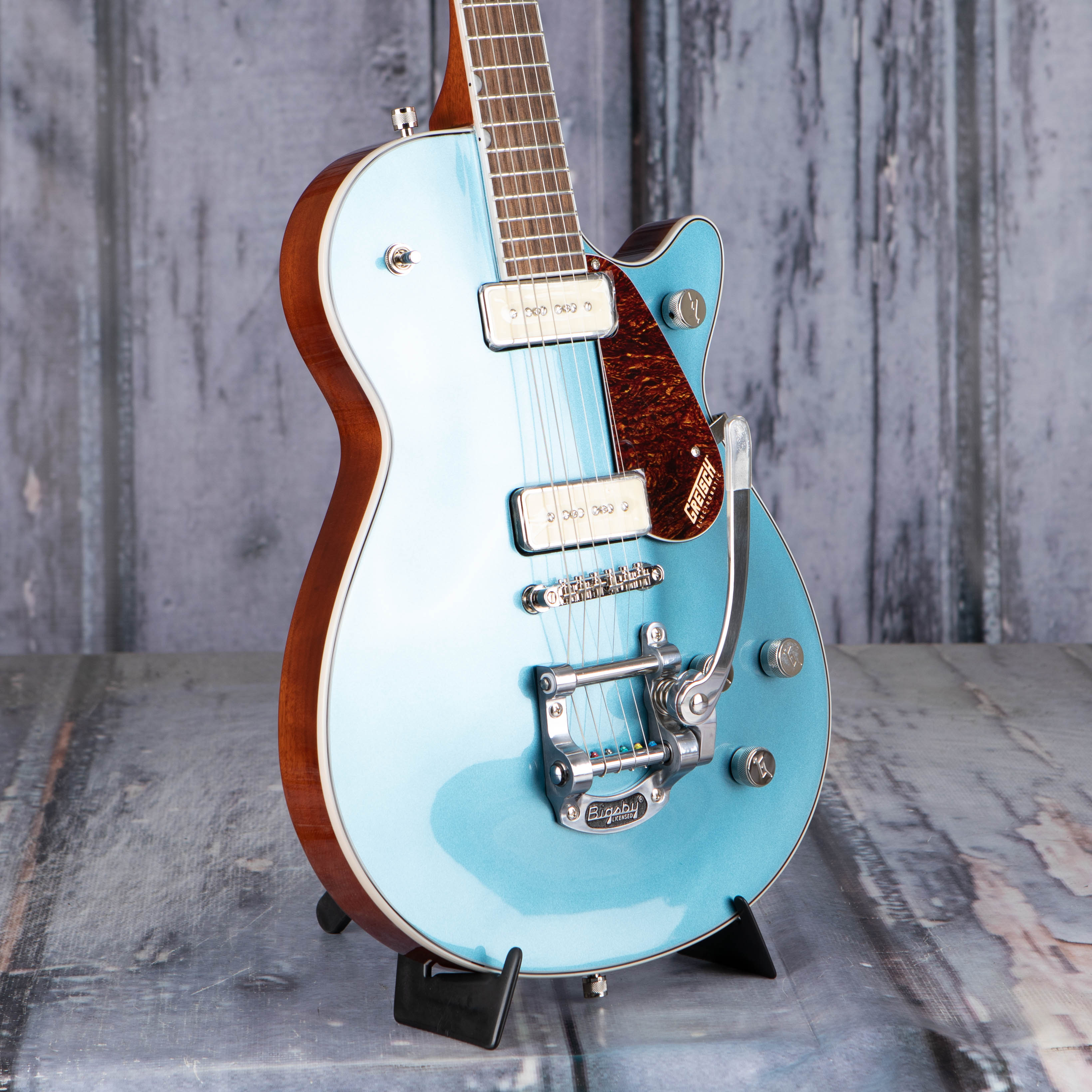 Gretsch G5210T-P90 Electromatic Jet Two 90 Single-Cut With Bigsby Electric Guitar, Mako, angle