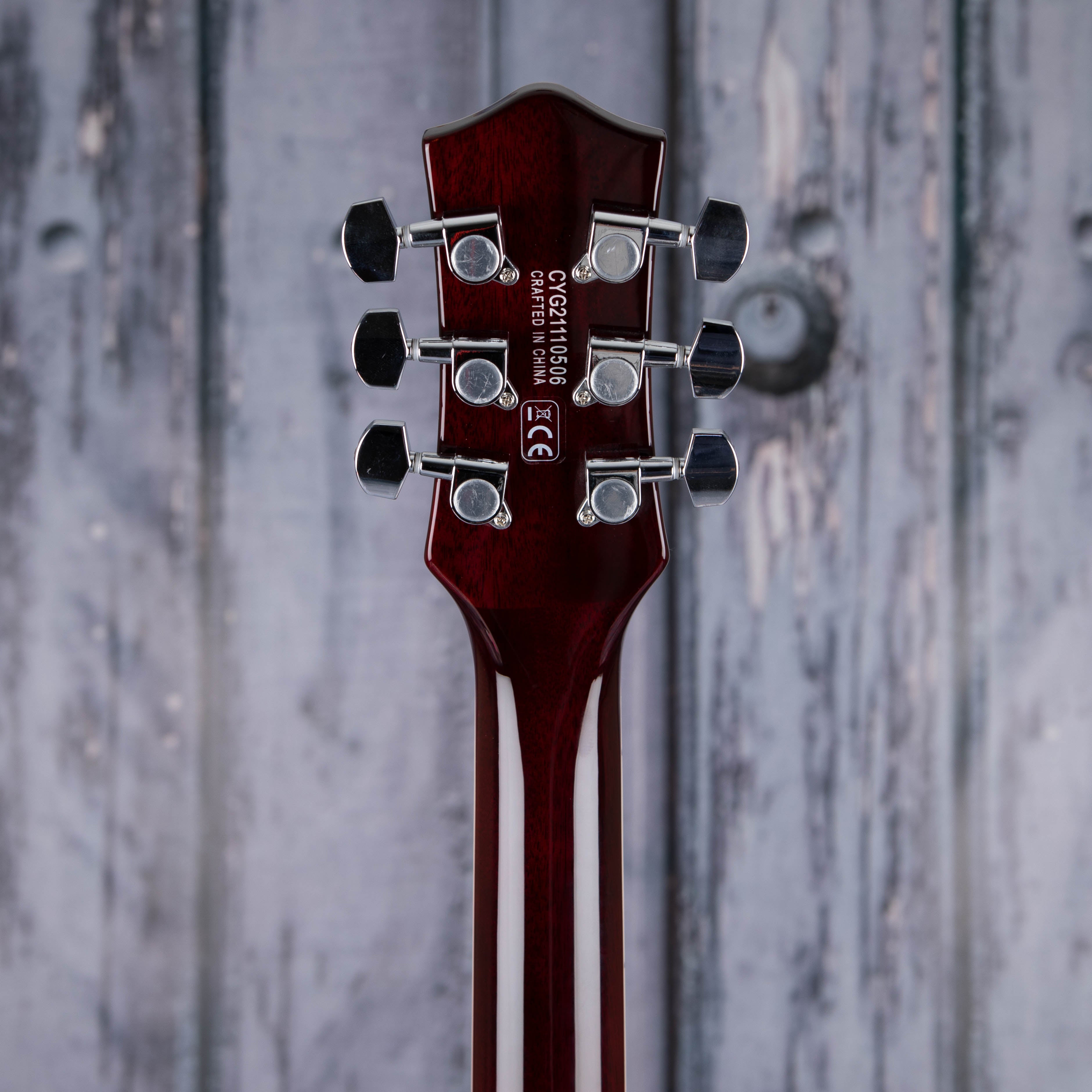 Gretsch G5222 Electromatic Double Jet BT W/ V-Stoptail Electric Guitar, Walnut Stain, back headstock