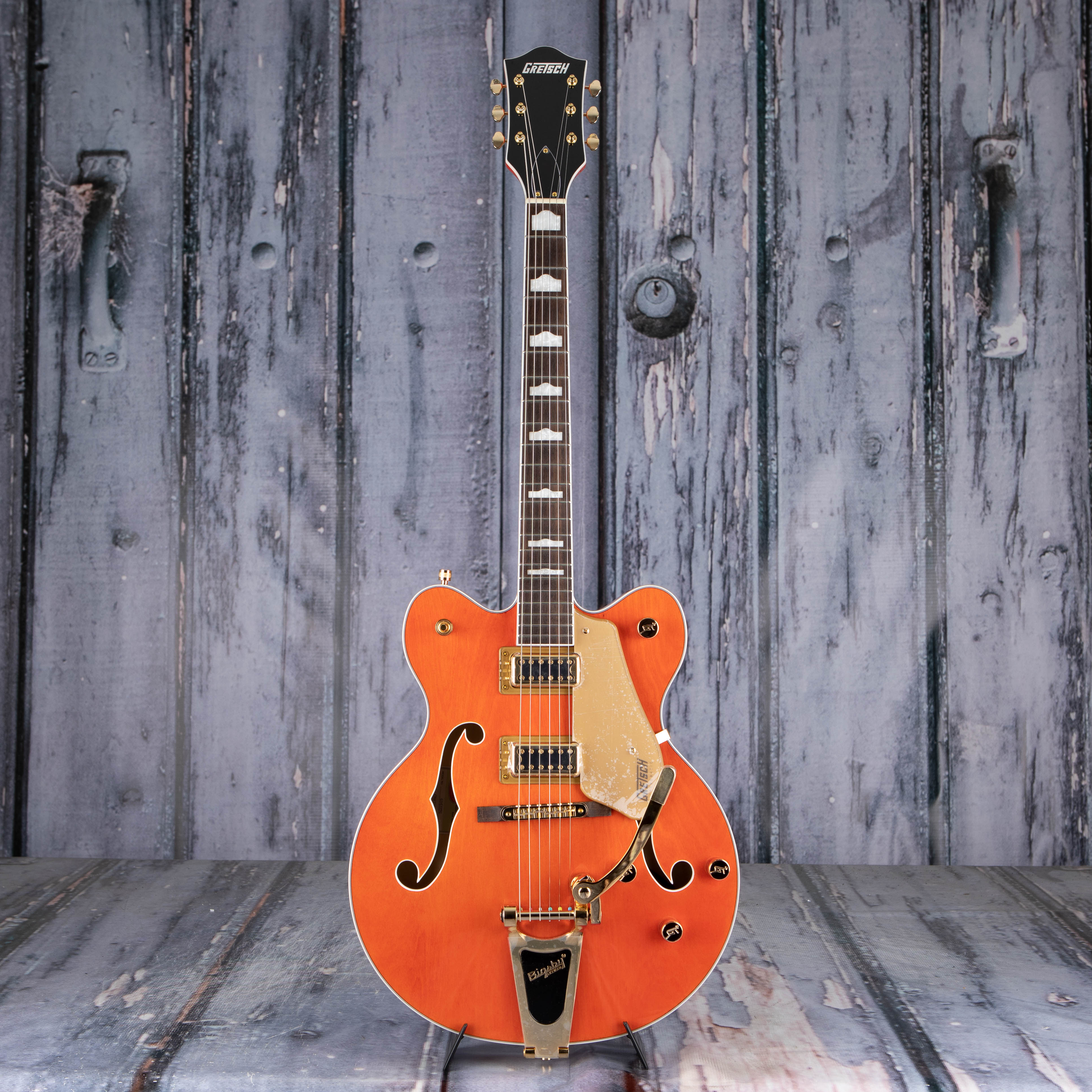 Gretsch G5422TG Electromatic Classic Hollow Body Double-Cut W/ Bigsby And Gold Hardware Electric Guitar, Orange Stain, front