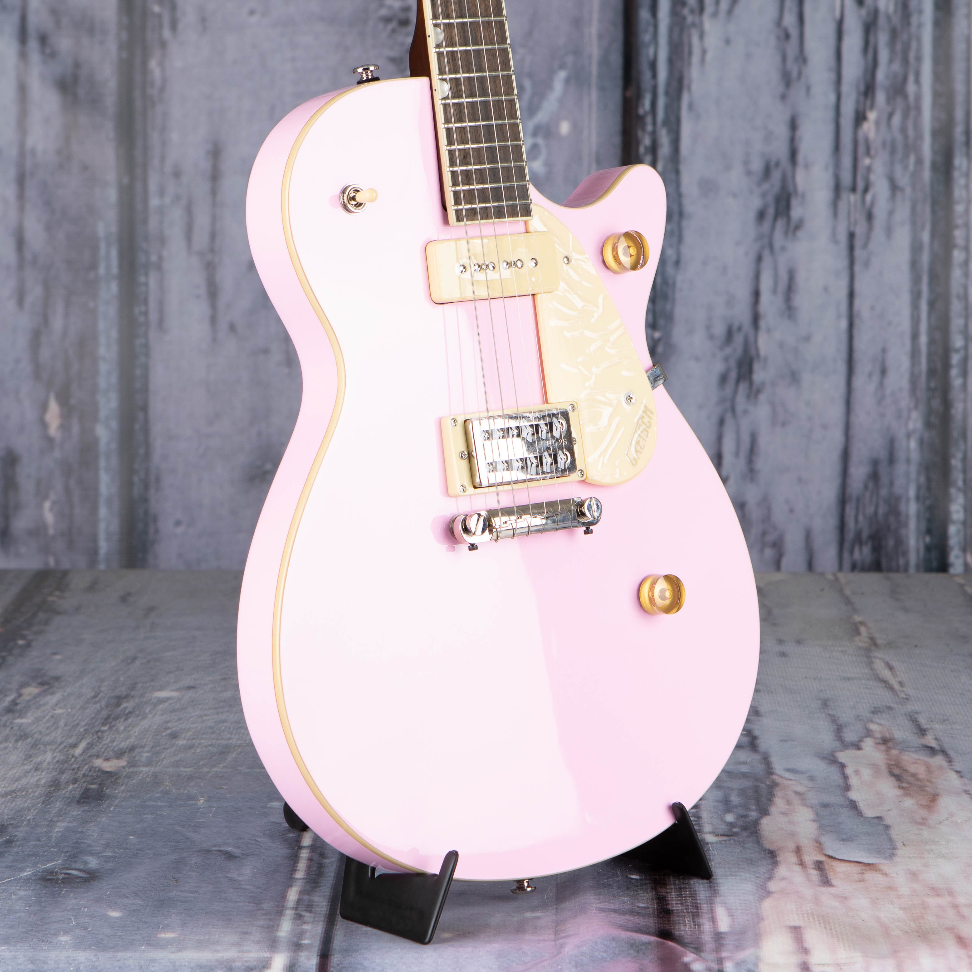 Gretsch GG215-P90 Streamliner Junior Jet Club Electric Guitar, Shell Pink, angle