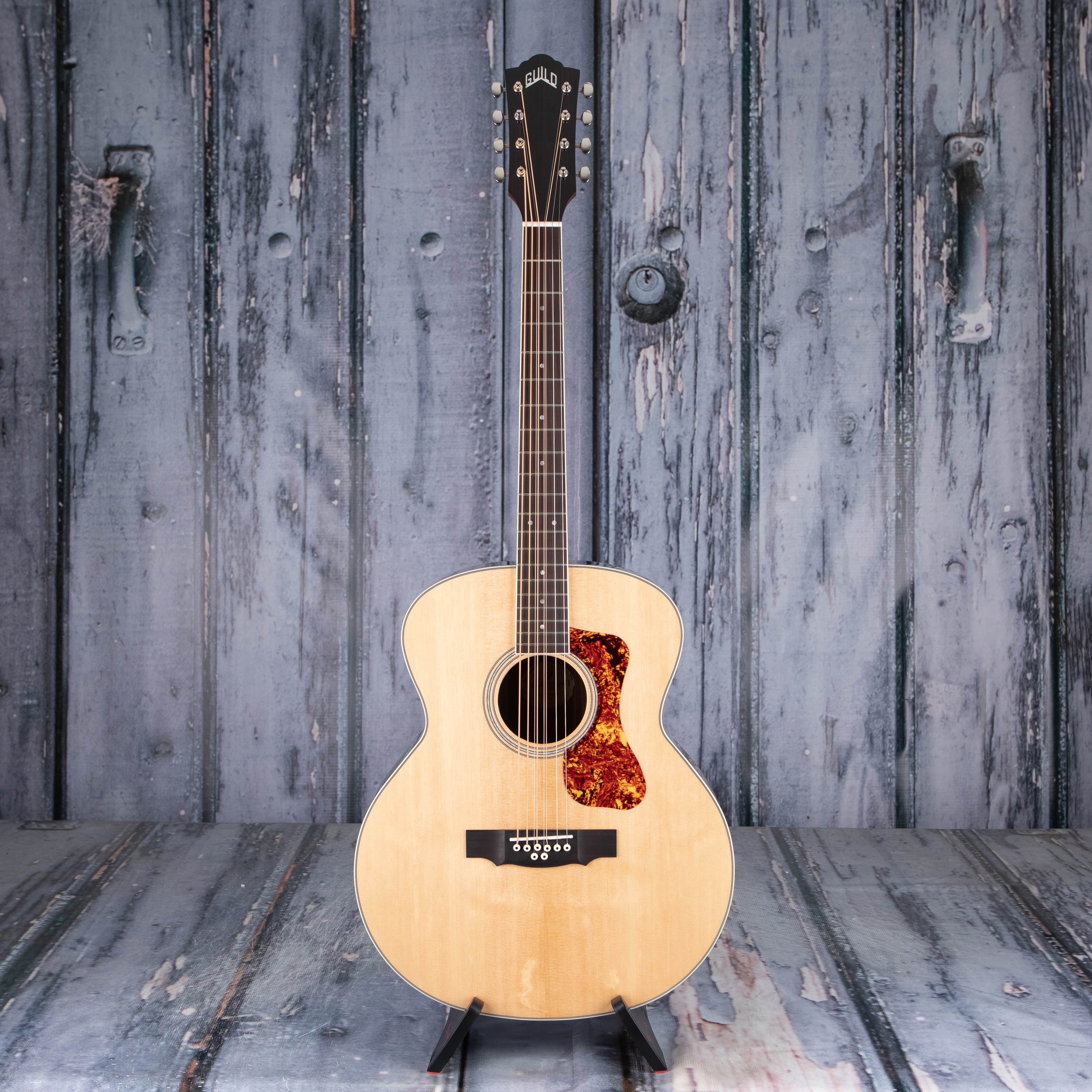 Guild BT-258E Baritone Deluxe Acoustic/Electric Guitar, Natural, front