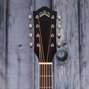 Guild BT-258E Baritone Deluxe Acoustic/Electric Guitar, Natural, front headstock