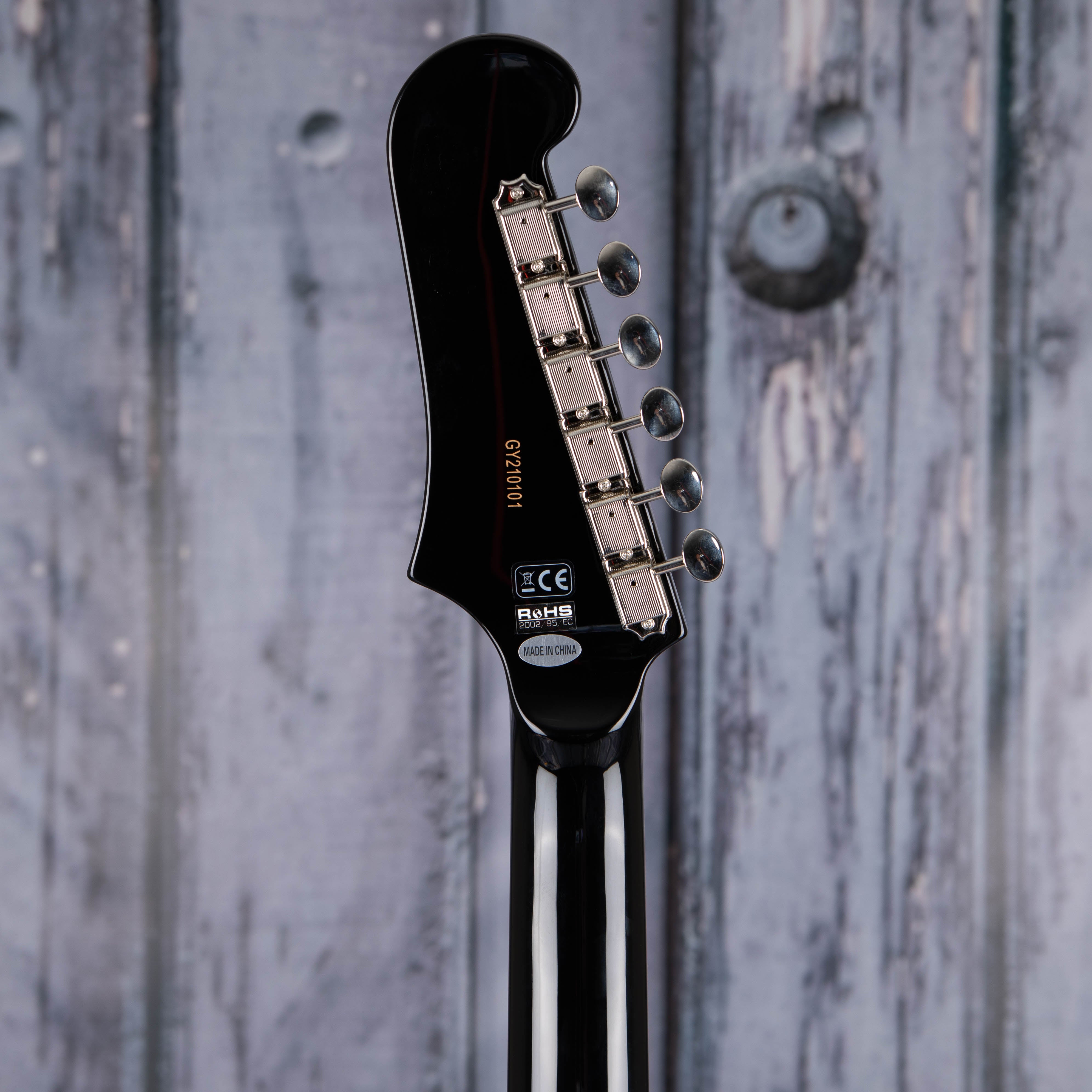 Guild Jetstar ST Electric Guitar, Black, back headstock